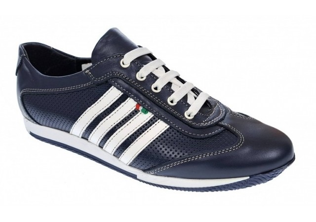 Pantofi barbati sport din piele naturala - Model bleumarin 1053BLA